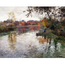 РЕПРОДУКЦИИ НА КАРТИНИ Мъж в лодка, речен пейзаж (1895)